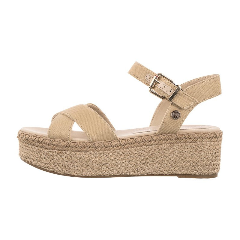 Tommy Hilfiger Shiny Touches Flatform Wedge Light Gold FW0FW06245 0LJ (TH480-a) kingad