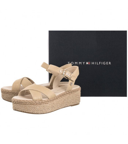 Tommy Hilfiger Shiny Touches Flatform Wedge Light Gold FW0FW06245 0LJ (TH480-a) kingad