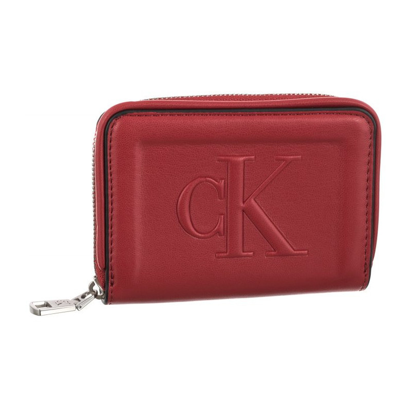 Calvin Klein Sculpted Med Zip Around Pipping K60K610353 XL6 Dark Candy Apple (CK178-b) käekott