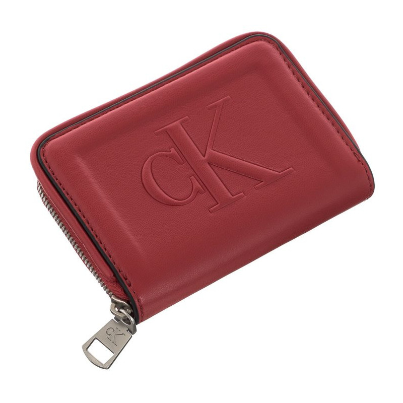 Calvin Klein Sculpted Med Zip Around Pipping K60K610353 XL6 Dark Candy Apple (CK178-b) käekott