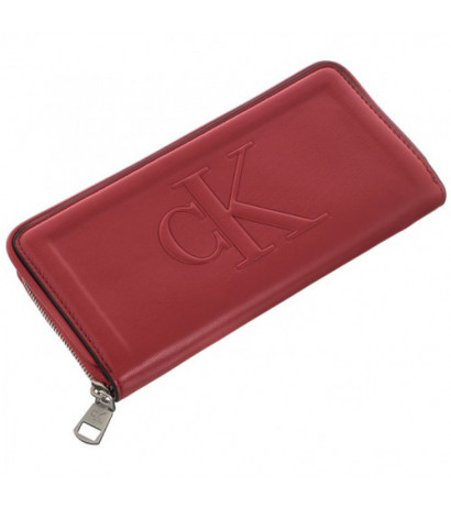 Calvin Klein Sculpted Zip Around Pipping K60K610348 XL6 Dark Candy Apple (CK177-a) käekott