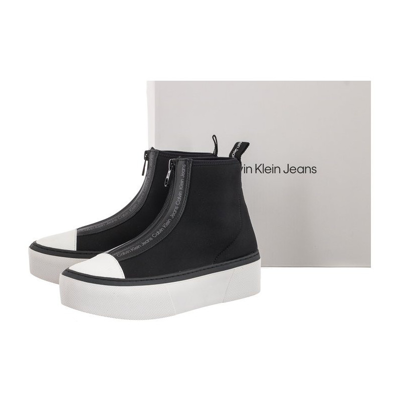 Calvin Klein Cupsole Flatform Mid Zip YW0YW00767 BDS Black (CK182-a) kingad