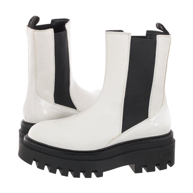 Calvin Klein Flatform Chelsea Boot YW0YW00850 YBR White (CK192-a) kingad