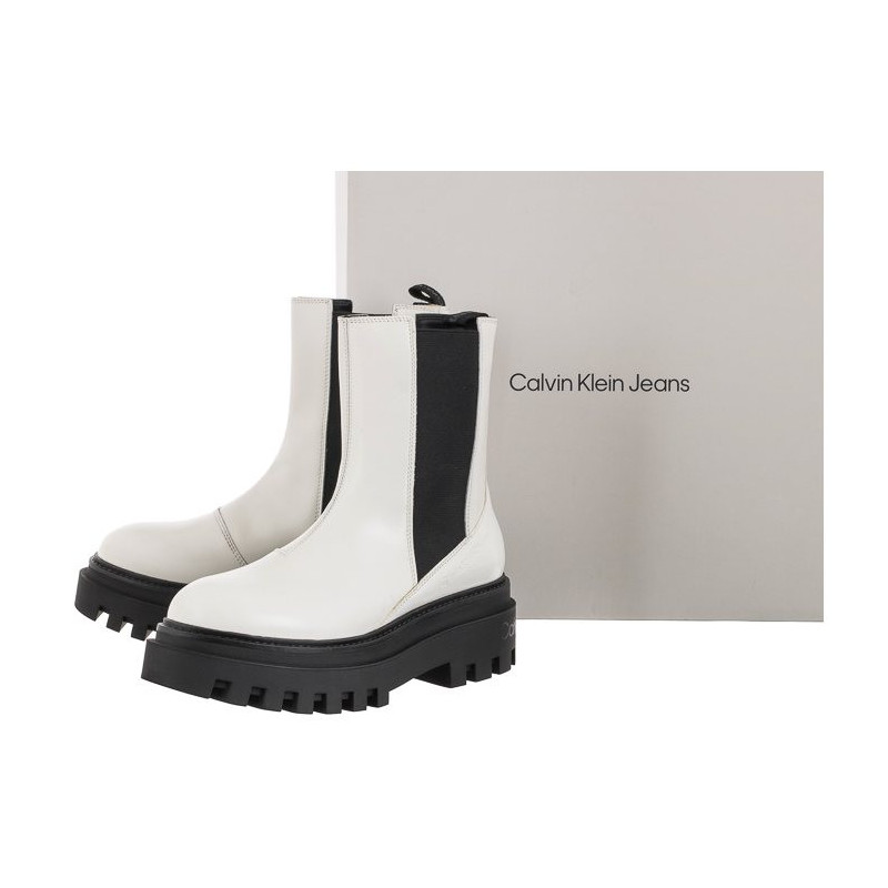 Calvin Klein Flatform Chelsea Boot YW0YW00850 YBR White (CK192-a) kingad