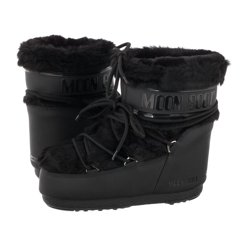 Moon Boot Icon Low Faux Fur Black 1409390 N001 (MB57-a) kingad