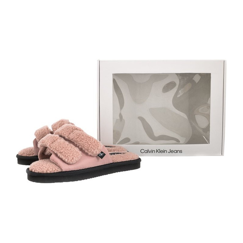 Calvin Klein Home Slide Velcro Shearling YW0YW00861 0J0 Adobe Rose (CK217-a) Naiste kingad/klappide klapid