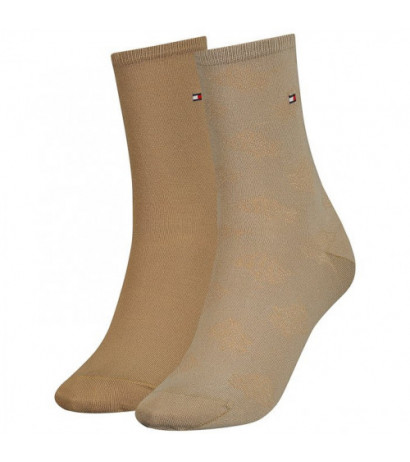 Tommy Hilfiger Th Women Sock 2P Tencel Beige Combo 701221054 002 035 (TH655-b) sokid