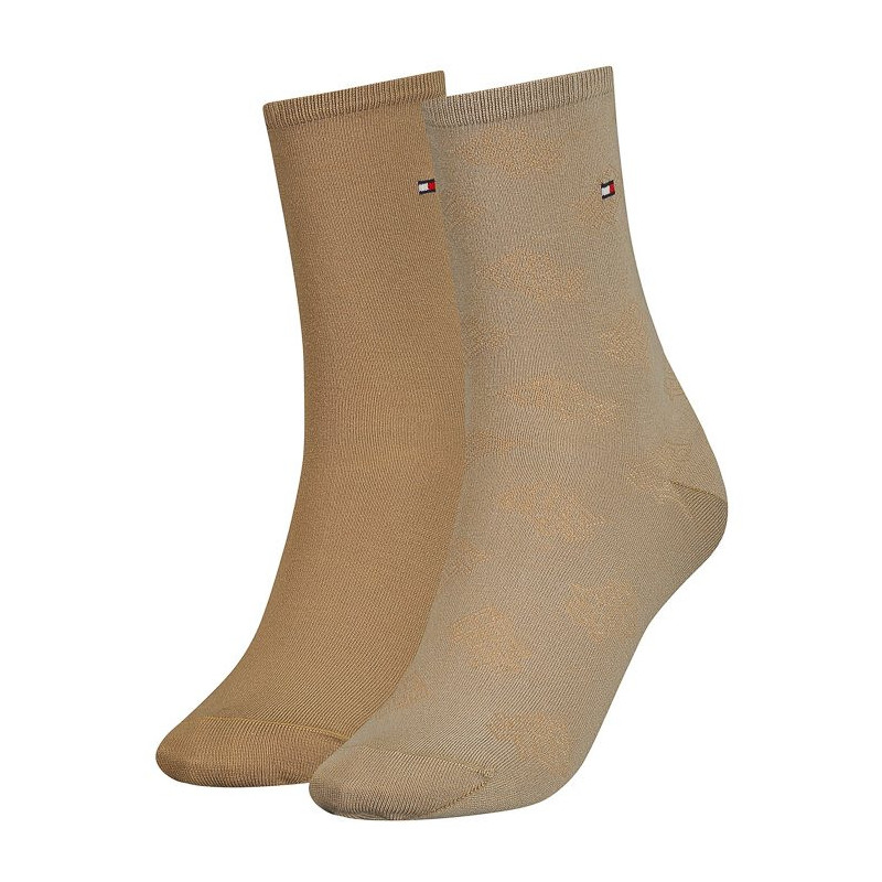 Tommy Hilfiger Th Women Sock 2P Tencel Beige Combo 701221054 002 035 (TH655-b) sokid