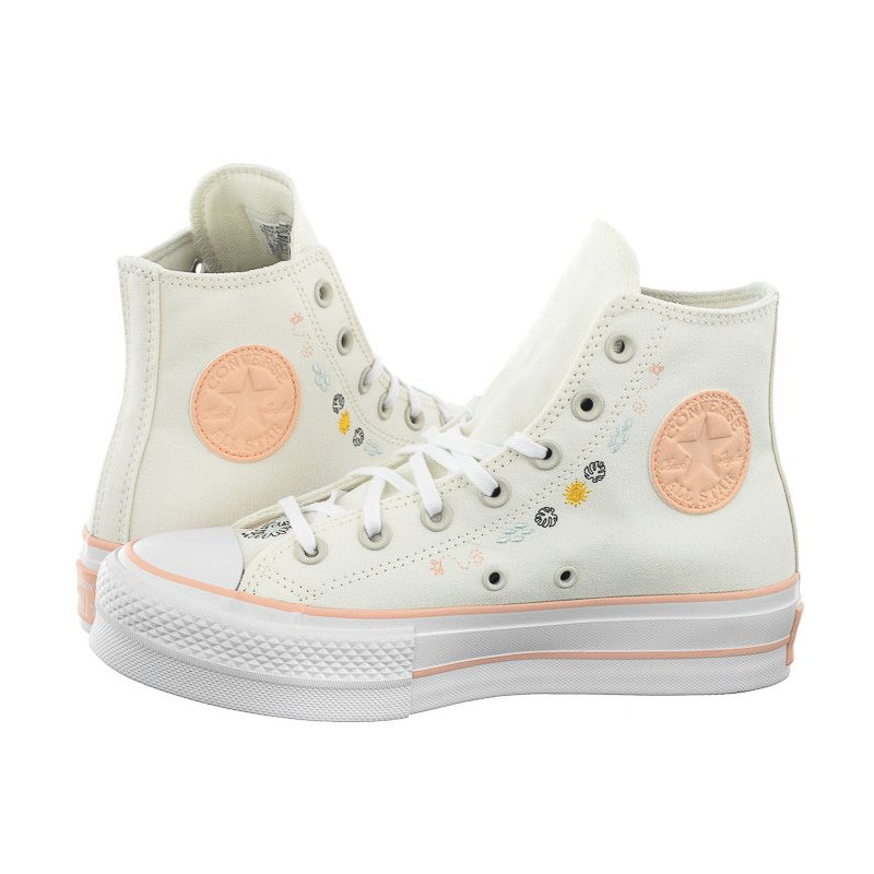 Converse CTAS Lift Hi Egret/Cheeky Coral/White A03516C (CO608-a) kingad