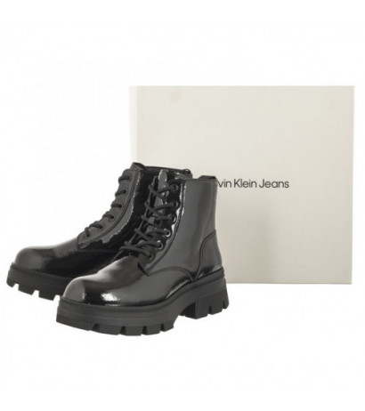 Calvin Klein Chunky Combat Laceup Boot Wn Triple Black YW0YW01265 0GT (CK397-a) kingad