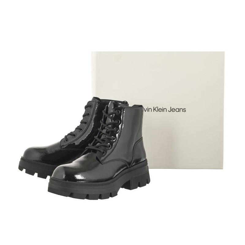 Calvin Klein Chunky Combat Laceup Boot Wn Triple Black YW0YW01265 0GT (CK397-a) kingad