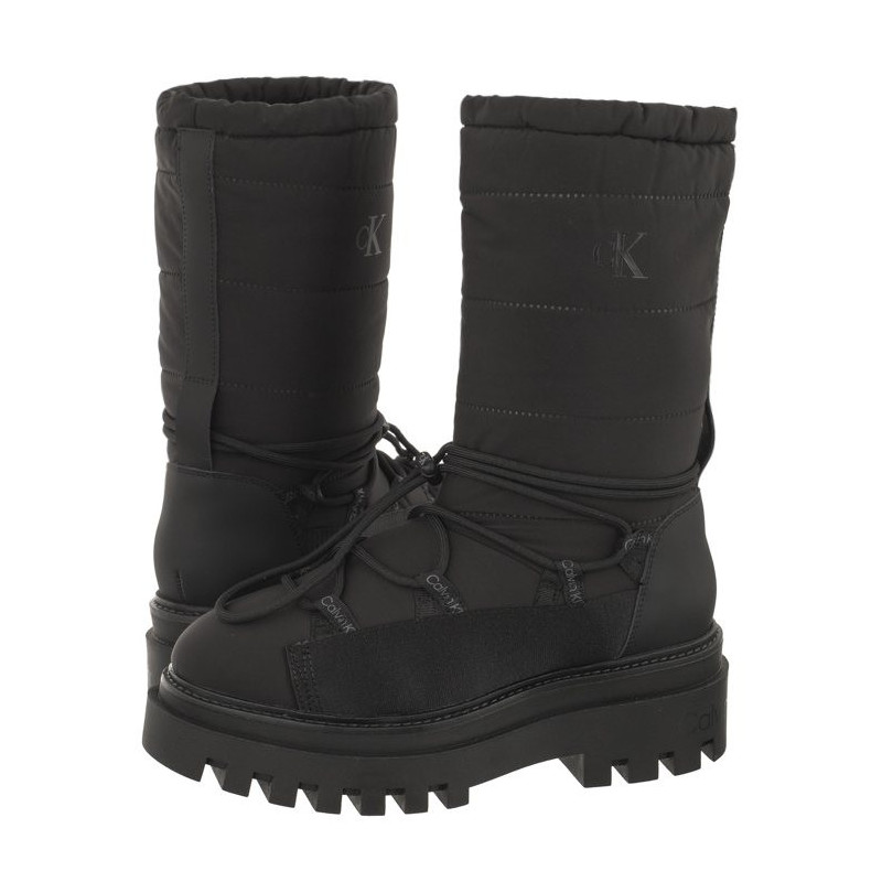 Calvin Klein Flatform Snow Boot Nylon Wn Triple Black YW0YW01146 0GT (CK399-a) saapad