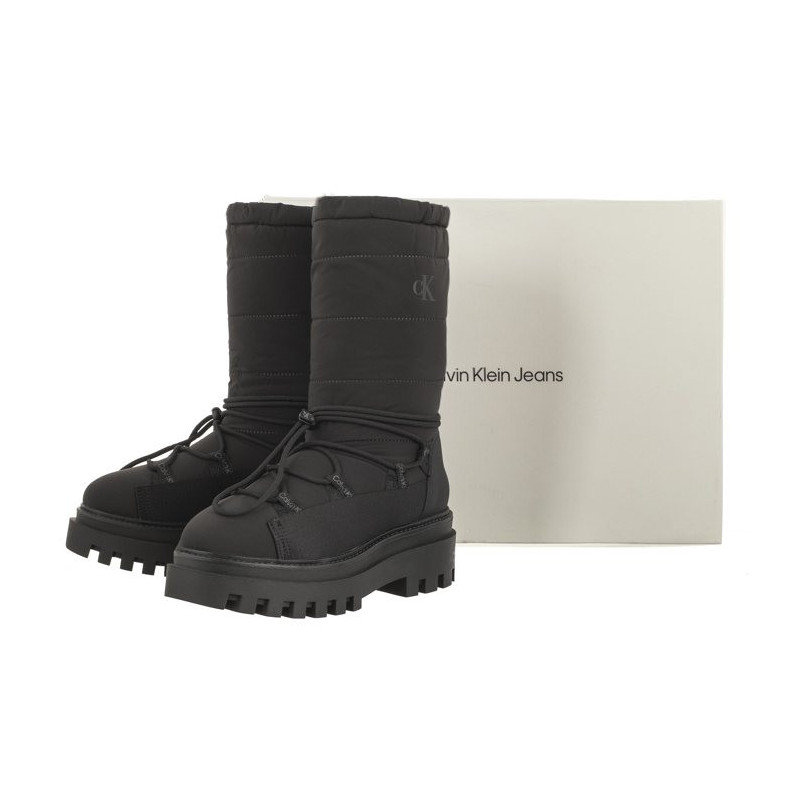 Calvin Klein Flatform Snow Boot Nylon Wn Triple Black YW0YW01146 0GT (CK399-a) saapad