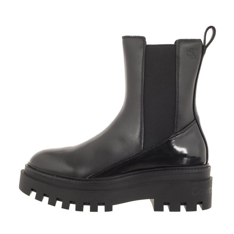 Calvin Klein Chunky Boot Chelsea Lth Mg Sat Triple Black YW0YW01286 0GT (CK413-b) kingad