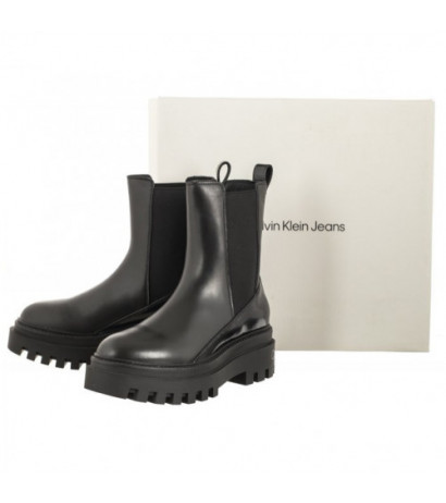 Calvin Klein Chunky Boot Chelsea Lth Mg Sat Triple Black YW0YW01286 0GT (CK413-b) kingad