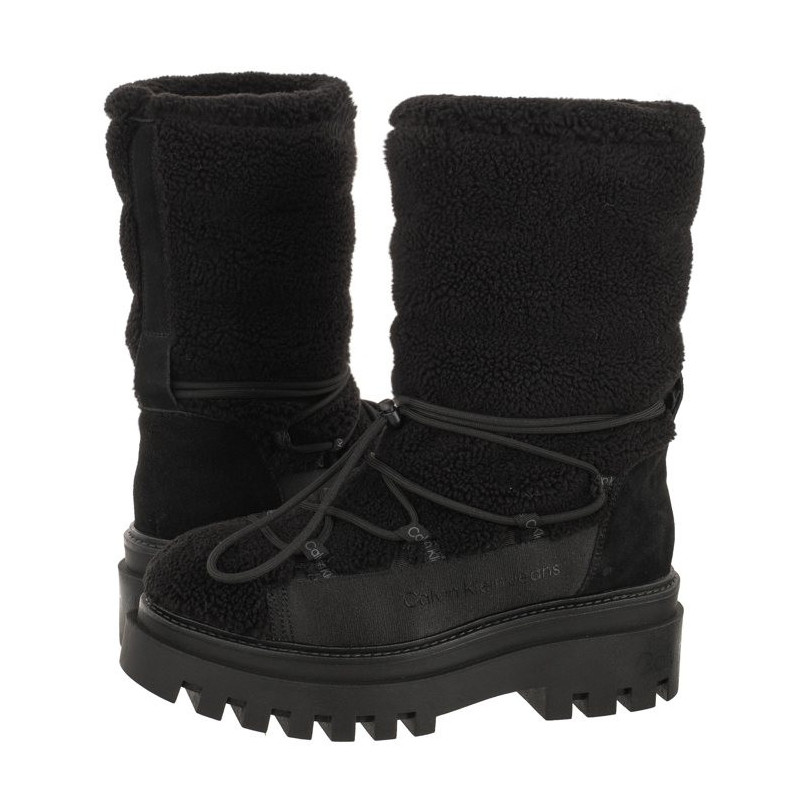 Calvin Klein Flatform Snow Boot Sherpa Wn Triple Black YW0YW01195 0GT (CK410-a) saapad