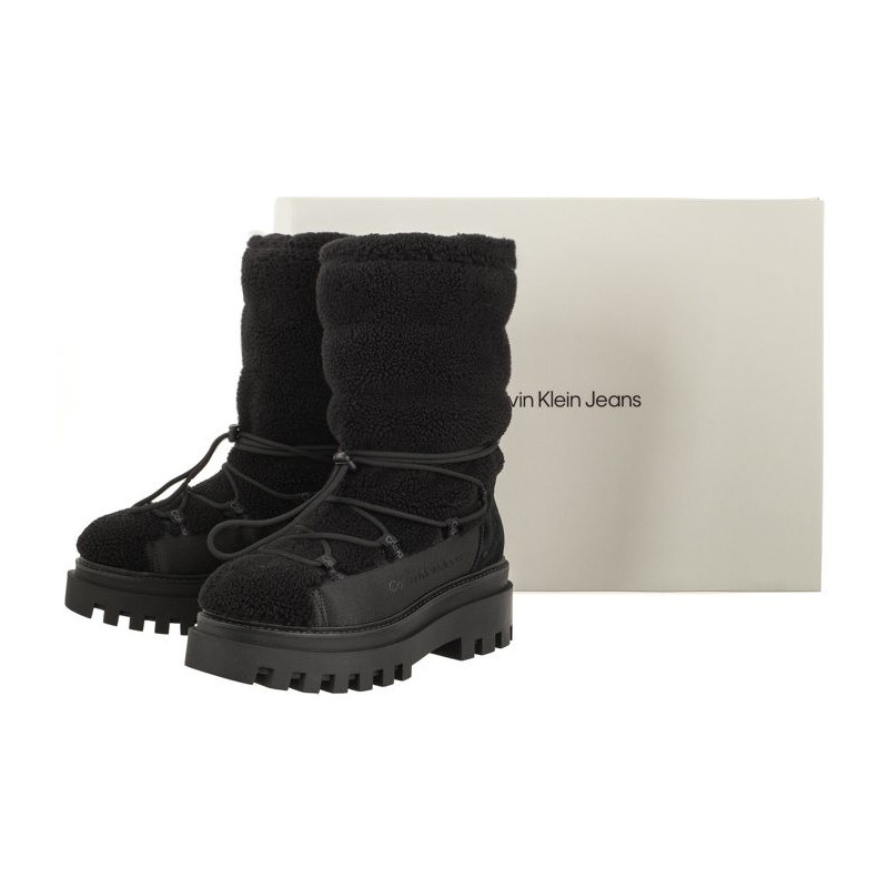 Calvin Klein Flatform Snow Boot Sherpa Wn Triple Black YW0YW01195 0GT (CK410-a) saapad