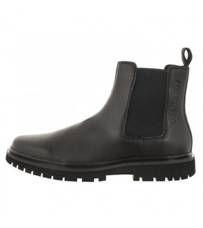 Calvin Klein Eva Boot Mid Chelsea Lth In Sat Triple Black YM0YM00860 0GT (CK412-a) kingad