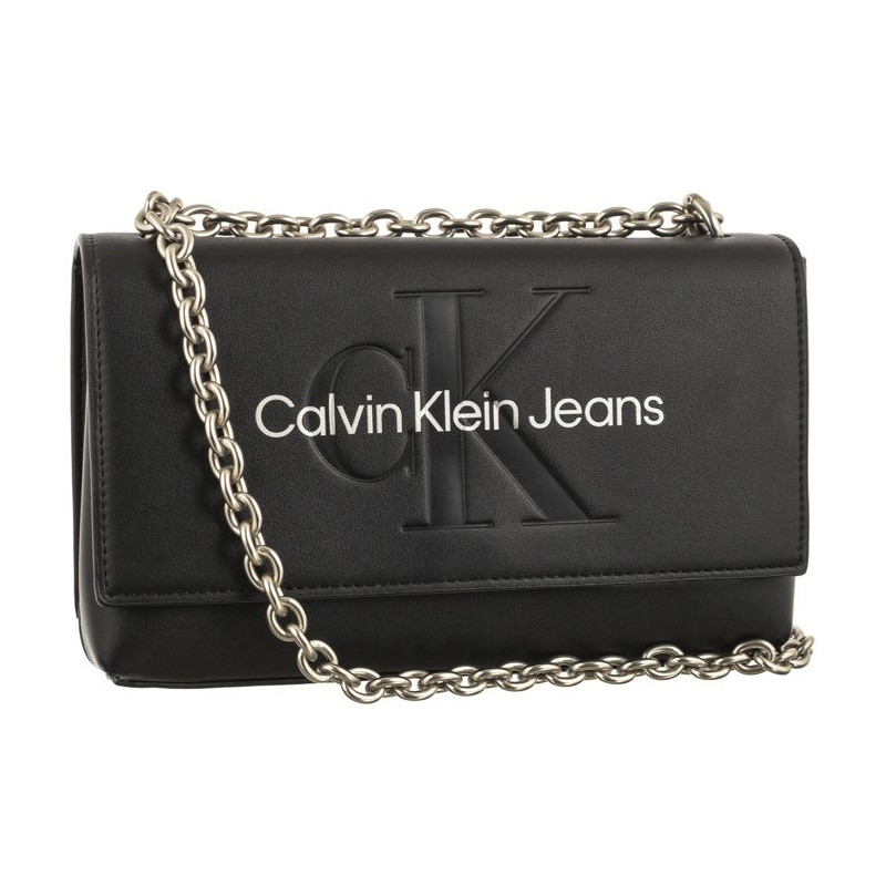 Calvin Klein Sculpted Ew Flap Conv25 Mono Black/Metallic Logo K60K611866 0GL (CK431-a) käekott