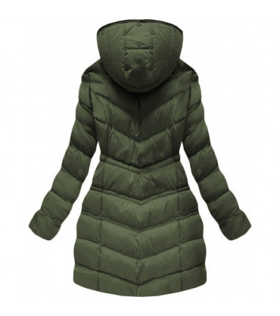 QUILTED HOODED JACKET KHAKI (W749-1) striukė