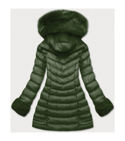 QUILTED HOODED JACKET KHAKI (W750-1) striukė