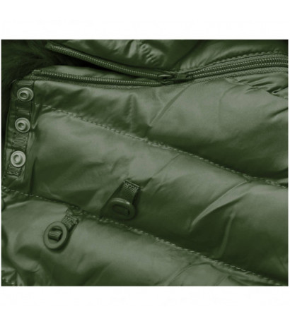 QUILTED HOODED JACKET KHAKI (W750-1) striukė