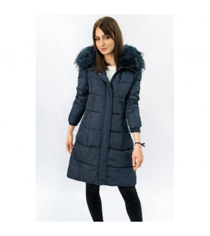 QUILTED HOODED JACKET NAVY BLUE (7757) striukė