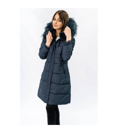 QUILTED HOODED JACKET NAVY BLUE (7757) striukė