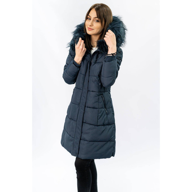 QUILTED HOODED JACKET NAVY BLUE (7757) striukė