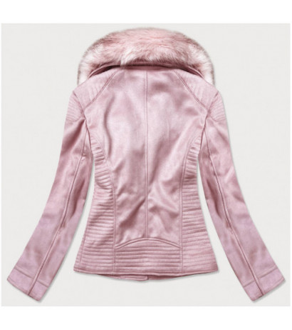 SUEDE MOTORCYCLE JACKET POWDER PINK (6501BIG) striukė