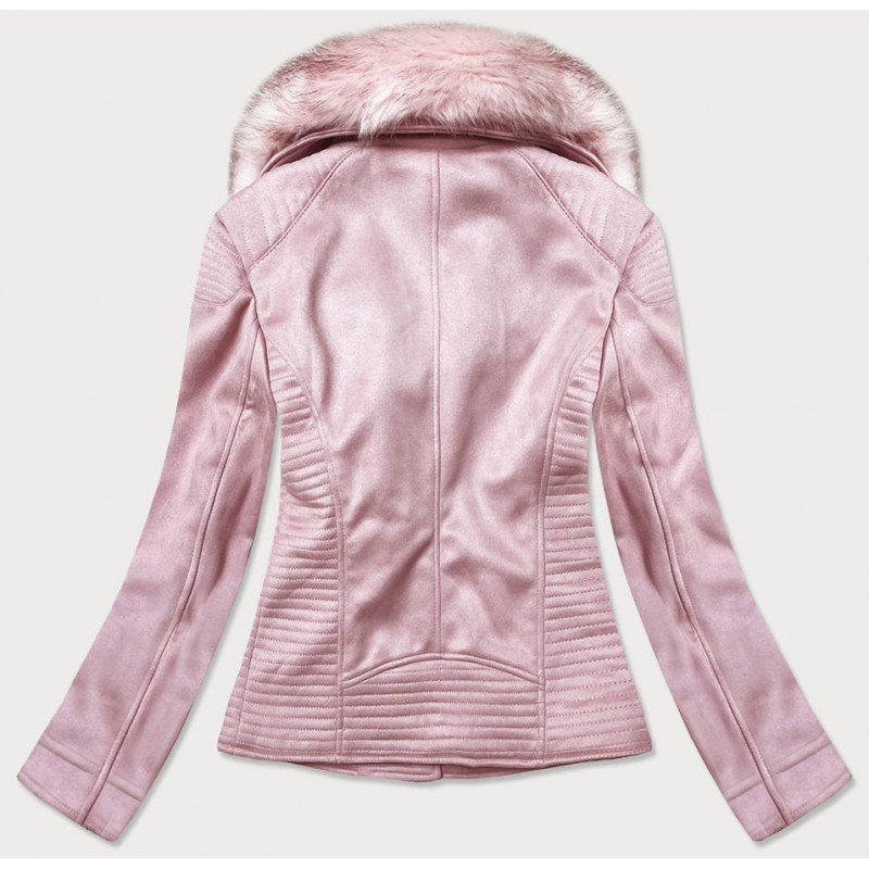 SUEDE MOTORCYCLE JACKET POWDER PINK (6501BIG) striukė