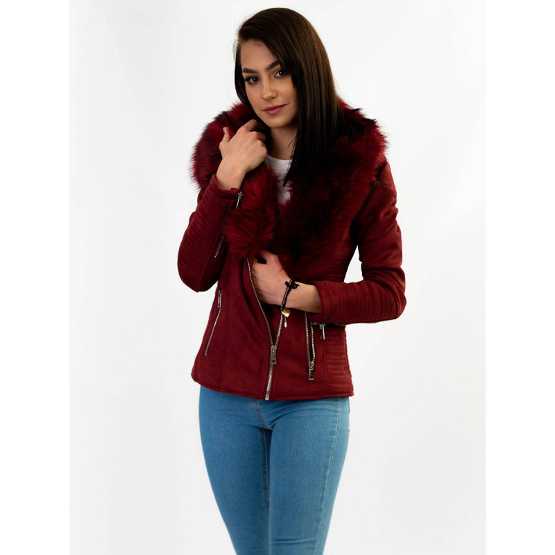 SUEDE MOTORCYCLE JACKET WINE (6501) striukė