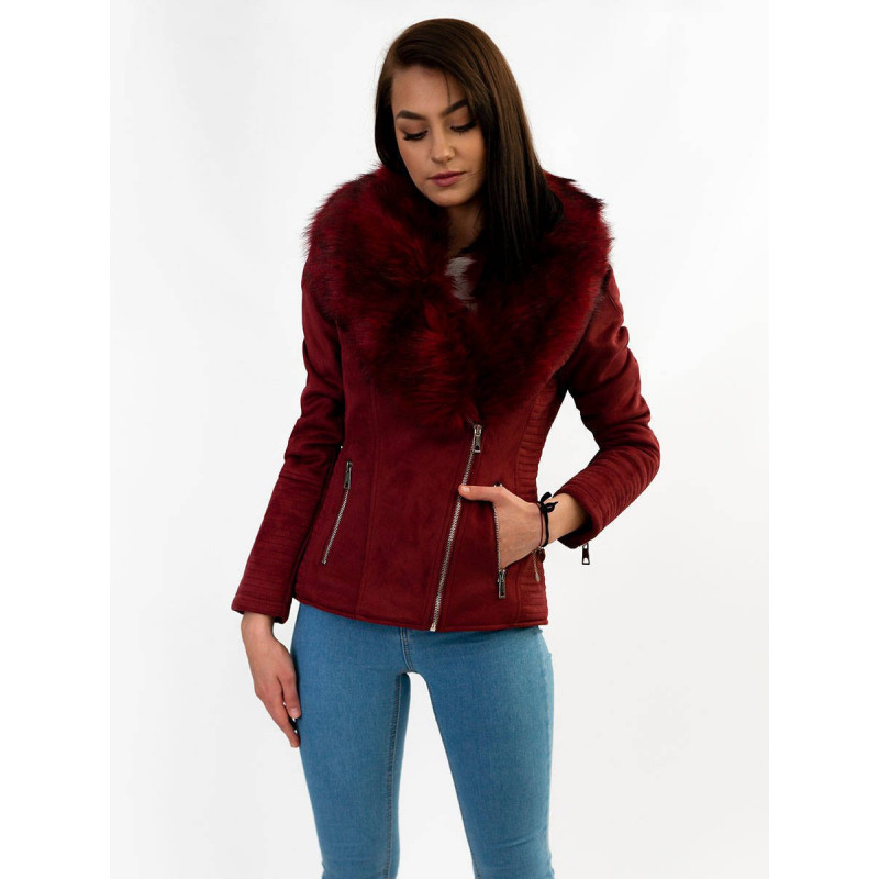 SUEDE MOTORCYCLE JACKET WINE (6501) striukė