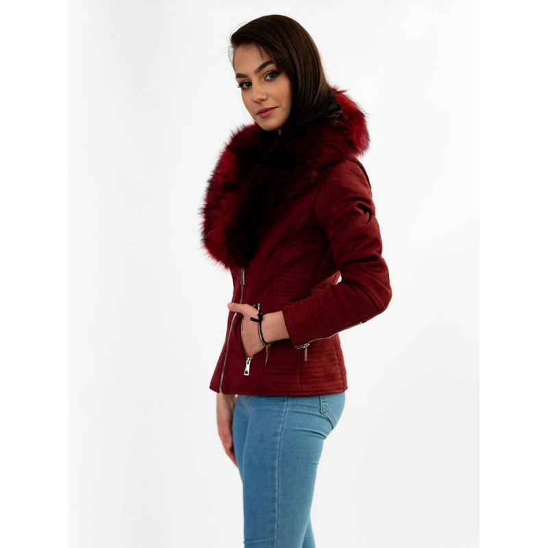 SUEDE MOTORCYCLE JACKET WINE (6501) striukė