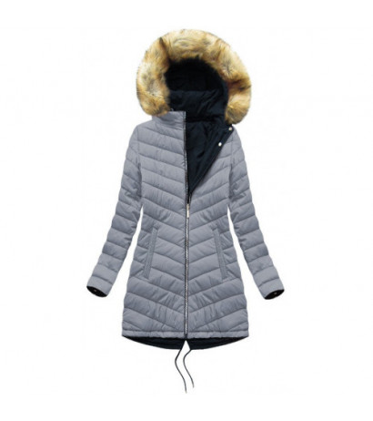 REVERSIBLE HOODED JACKET NAVY BLUE-GREY (W214BIG) striukė