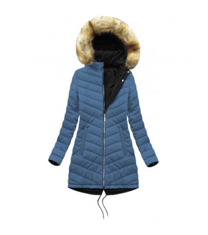 REVERSIBLE HOODED JACKET BLACK-BLUE (W214BIG) striukė