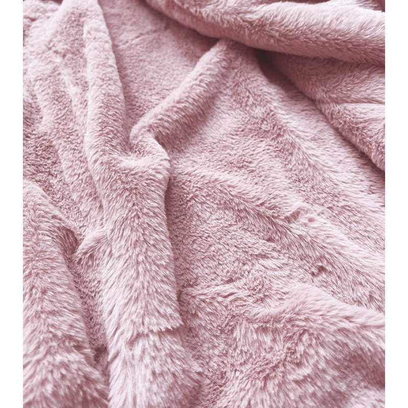 SUEDE MOTORCYCLE WITH FUR POWDER PINK (6502BIG) striukė