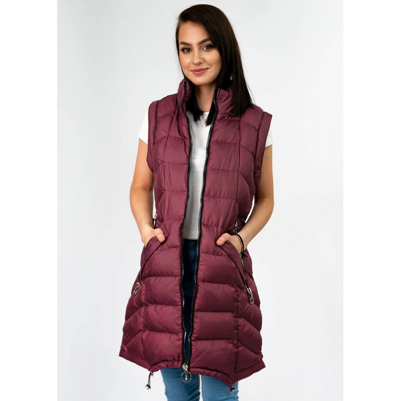 LONG HOODED JACKET WINE (W769) striukė