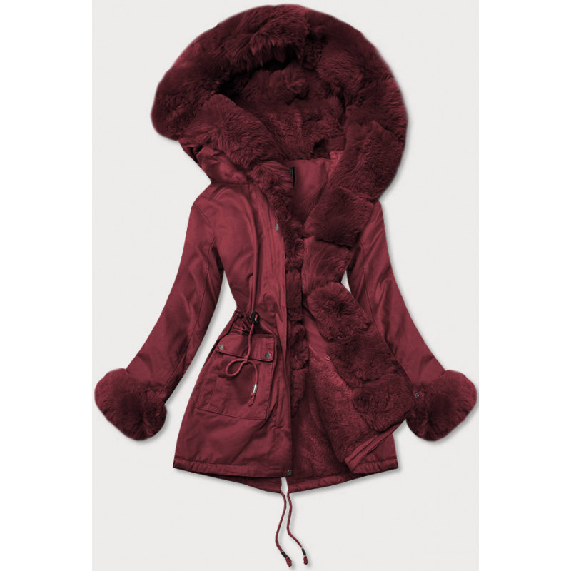 COTTON PARKA WITH FUR WINE (XW805X) striukė