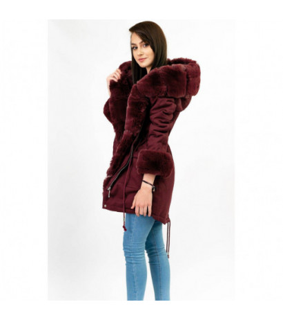 COTTON PARKA WITH FUR WINE (XW805X) striukė