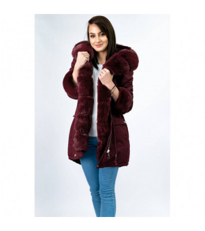 COTTON PARKA WITH FUR WINE (XW805X) striukė