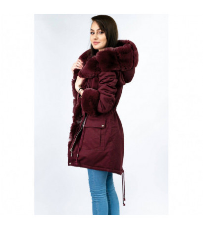 COTTON PARKA WITH FUR WINE (XW805X) striukė