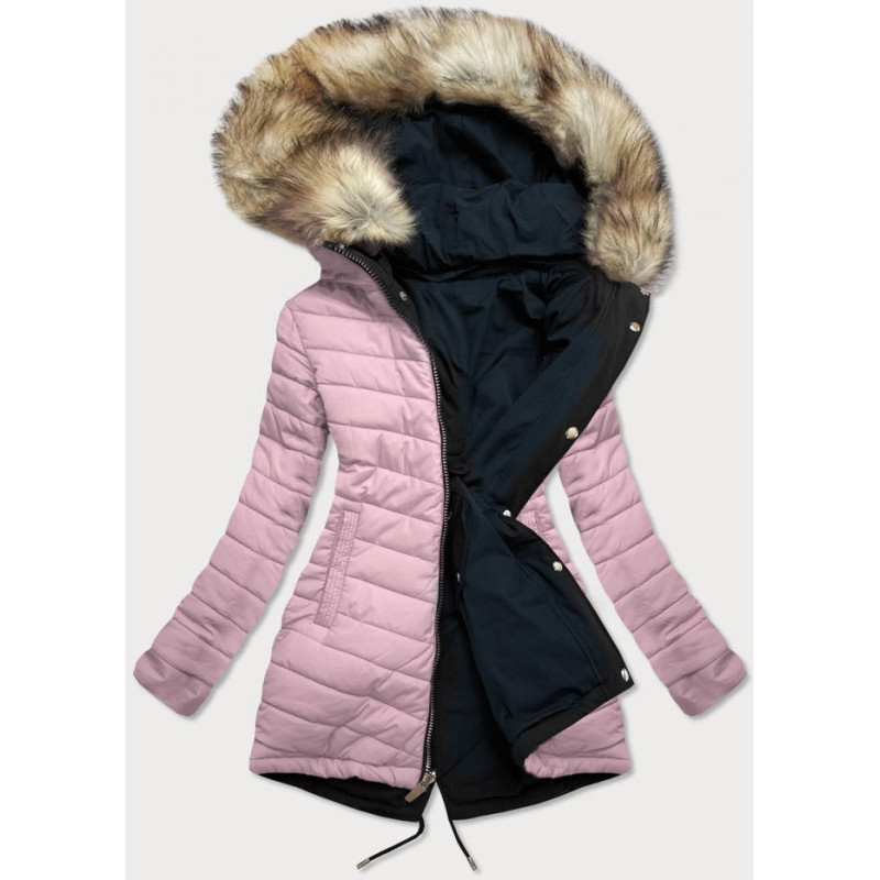 REVERSIBLE HOODED JACKET NAVY BLUE-PINK (W211) striukė