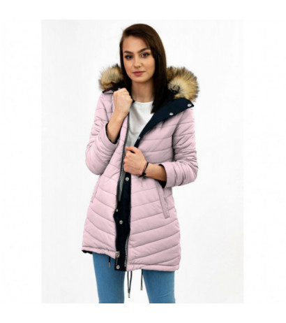 REVERSIBLE HOODED JACKET NAVY BLUE-PINK (W211) striukė