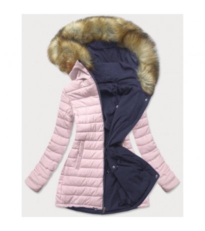 REVERSIBLE HOODED JACKET NAVY BLUE-PINK (W213) striukė