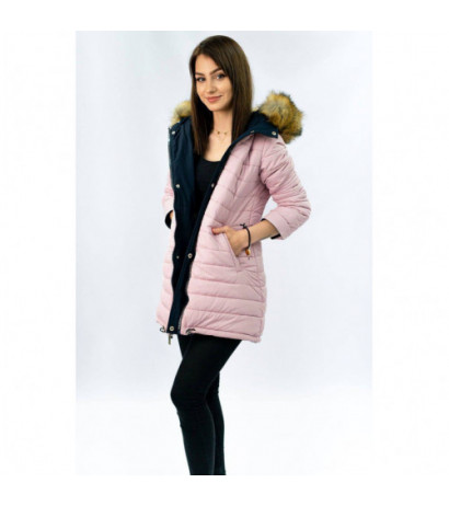 REVERSIBLE HOODED JACKET NAVY BLUE-PINK (W213) striukė