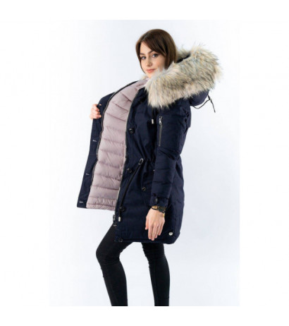 REVERSIBLE HOODED JACKET NAVY BLUE-PINK (W631) striukė