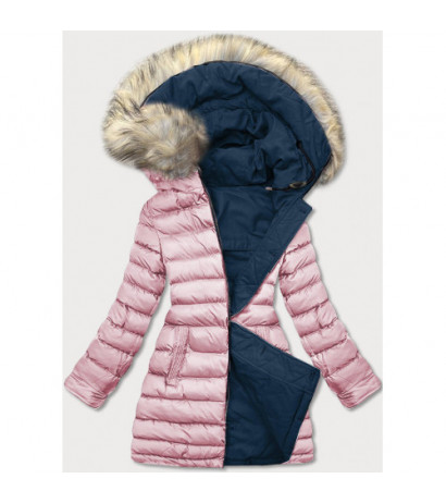 REVERSIBLE HOODED JACKET NAVY BLUE-PINK (W631) striukė