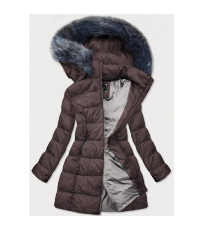 LONG QUILTED JACKET AUBERGINE (7701) striukė