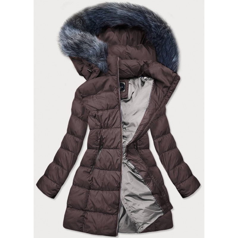 LONG QUILTED JACKET AUBERGINE (7701) striukė